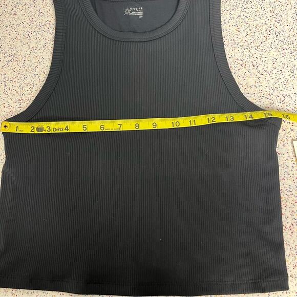 NWT Aerie OFFLINE Ribbed Tank Top Black Modal Women’s Size L - Picture 5 of 8
